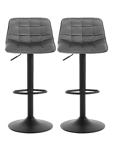 Woltu Barhocker (2 St), höhenverstellbar & 360° drehbar, Samt und Metall günstig online kaufen