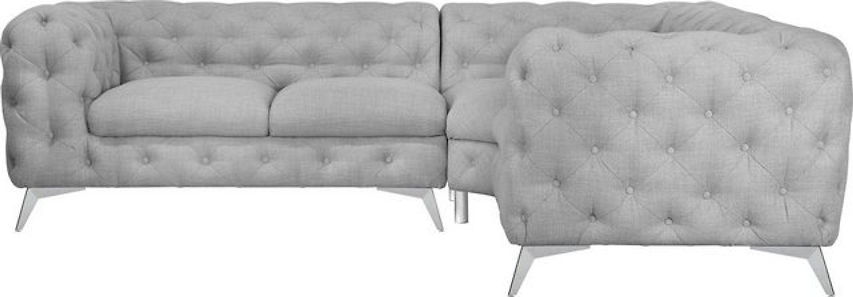 Leonique Chesterfield-Sofa "Ecksofa GLYNIS L-Form mit Wellenunterfederung, günstig online kaufen
