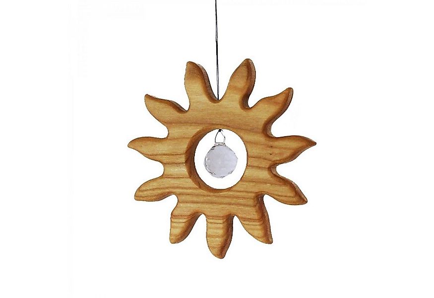 mitienda Fensterdekoration Fensterdeko aus Holz, kleine Sonne mit Kristall günstig online kaufen