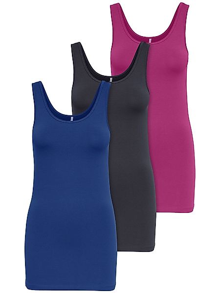 ONLY Tanktop Live Love (3-tlg) Lange günstig online kaufen
