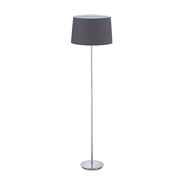 relaxdays Stehlampe mit Stoffschirm, Grau günstig online kaufen