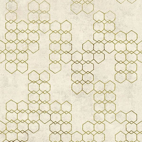 PROFHOME 374242-GU Grafik Tapete Used Look schimmernd Creme Gold Grau 0,53 günstig online kaufen