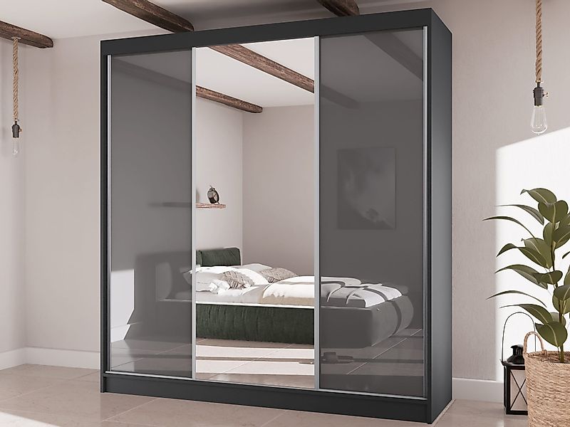 Beautysofa Kleiderschrank VELIS II Breite: 200cm, günstig online kaufen