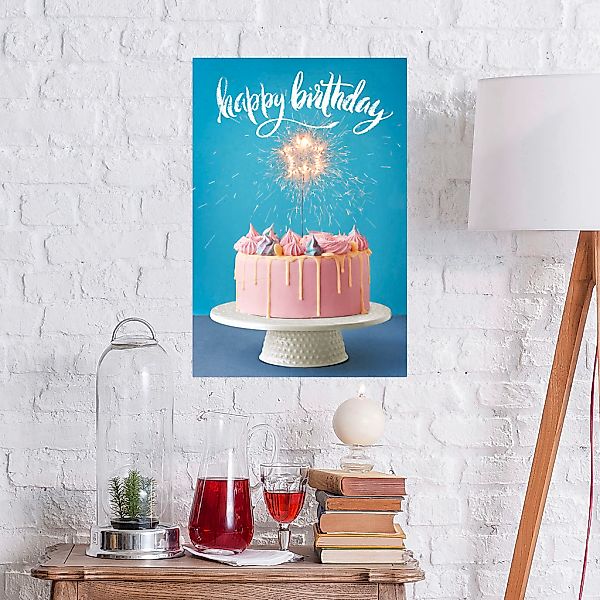 queence Metallbild "Birthday Cake", Schriftzüge, (1 St.), Stahlschilder günstig online kaufen