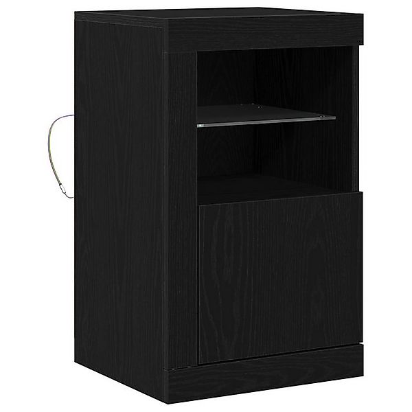 vidaXL Fächerschrank Sideboard mit LED-Leuchten Schwarz Eiche 41x37x67 cm ( günstig online kaufen
