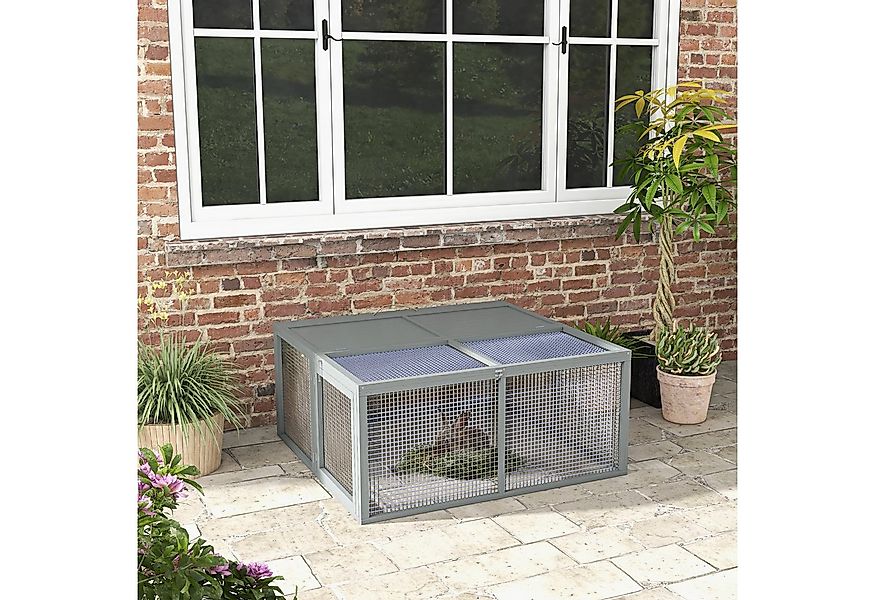 PawHut Kleintierstall Klappbar Kaninchenstall für Zwergkaninchen aus Holz, günstig online kaufen