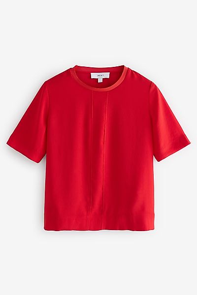 Next Blusenshirt Kurzärmliges T-Shirt mit Rundhalsausschnitt günstig online kaufen