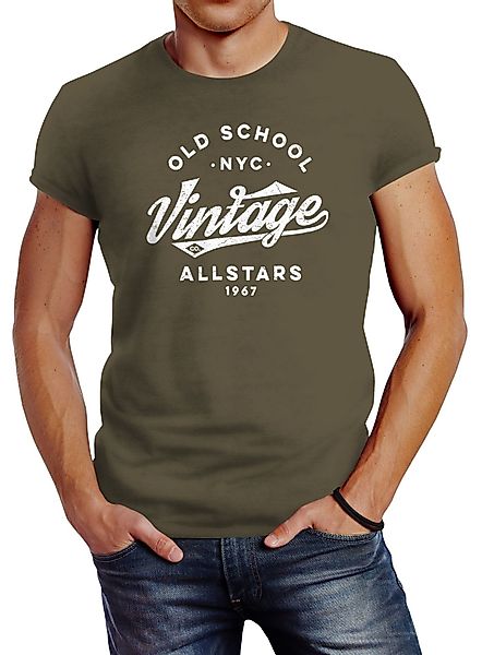 Neverless Print-Shirt Neverless® Herren T-Shirt College günstig online kaufen