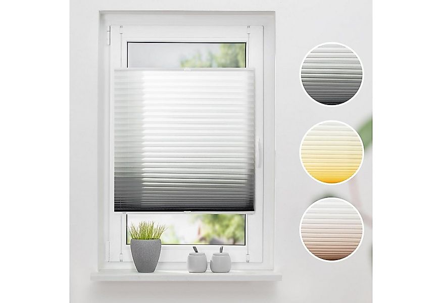 K-HOME Plissee Farbverlauf Sunrise, Lichtschutz, ohne Bohren, verspannt, Kl günstig online kaufen