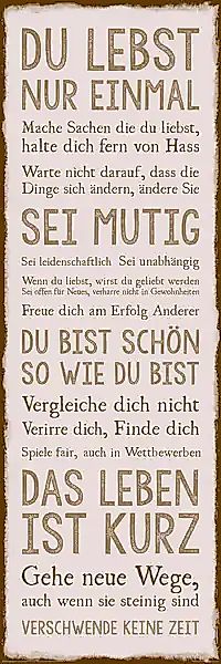 Reinders! Deco-Panel »Das Leben«, Spruch 30x90 cm günstig online kaufen