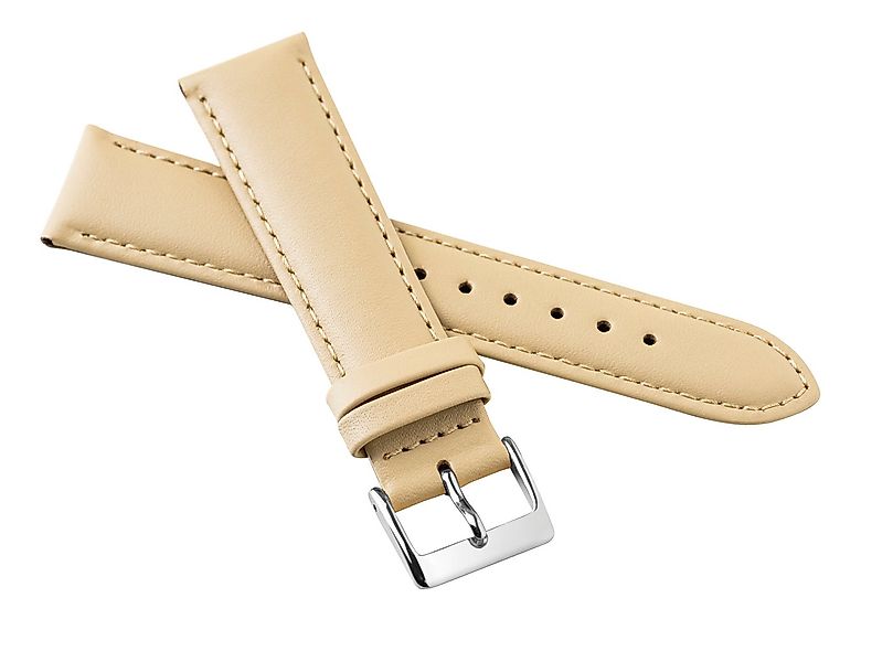 MARCHEL Uhrenarmband LLB-BE55 Beige, Hochwertiges Kalbsleder mit glatter Ob günstig online kaufen