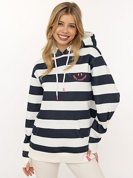 Zwillingsherz Hoodie "Streifen Smile Everyday" Blockstreifen, pinke Sticker günstig online kaufen