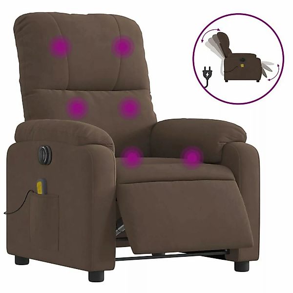 vidaXL Sessel Massagesessel Elektrisch Braun Mikrofasergewebe günstig online kaufen