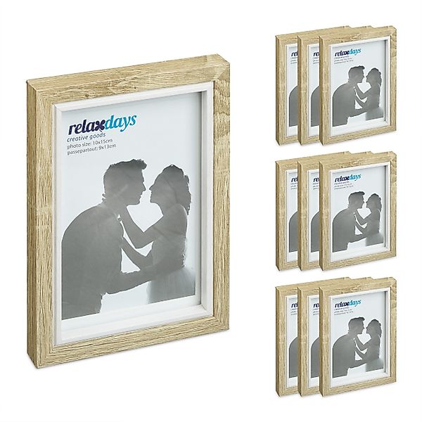 relaxdays Bilderrahmen-Set 10er Set Bilderrahmen 10x15, günstig online kaufen