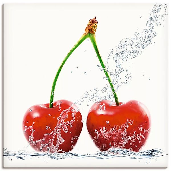 Artland Wandbild "Kirschen mit Spritzwasser", Lebensmittel, (1 St.) günstig online kaufen