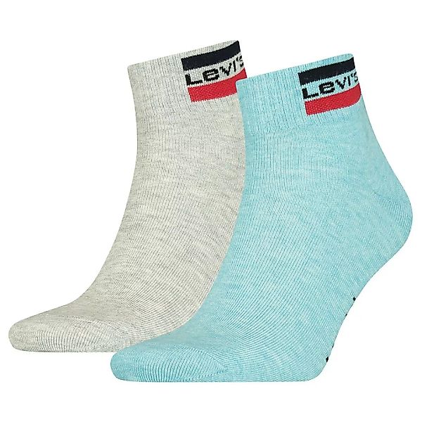 Levi´s ® Logo Mid Socken 2 Paare EU 39-42 Blue / Grey Melange günstig online kaufen