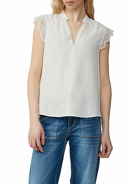 QS Blusentop, mit Spitzen-Detail günstig online kaufen