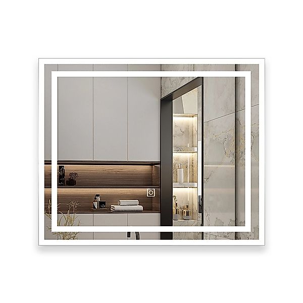 Aica Sanitär Badspiegel 60x50 cm Spiegel mit LED Beleuchtung Touch Schalter günstig online kaufen