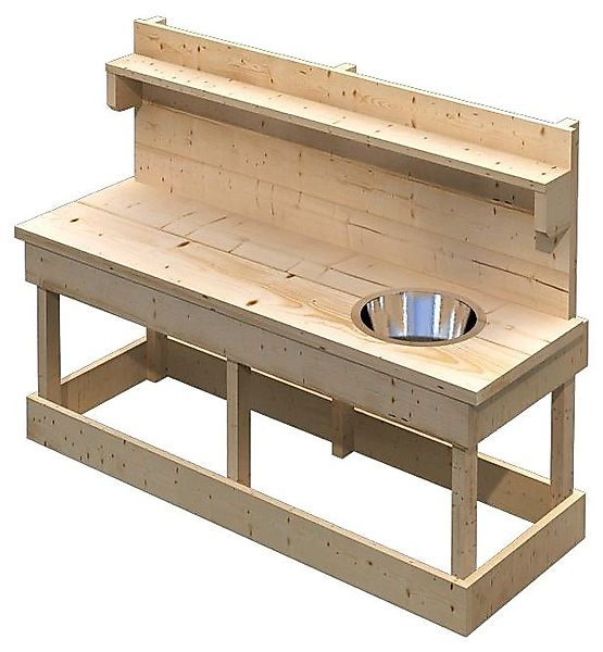 KONIFERA Outdoor-Spielküche Joni Edelstahl, Holz, BxT: günstig online kaufen