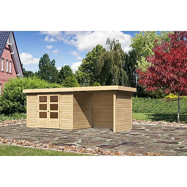 Karibu Holz-Gartenhaus Boras Natur Unbehandelt 298 cm x 213 cm günstig online kaufen