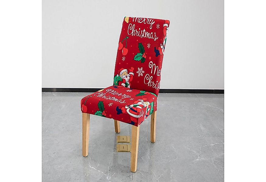 Qelus Stuhlhusse Stretch Stuhlhusse Weihnachtsmann Druck Stuhlhussen 2/4er günstig online kaufen