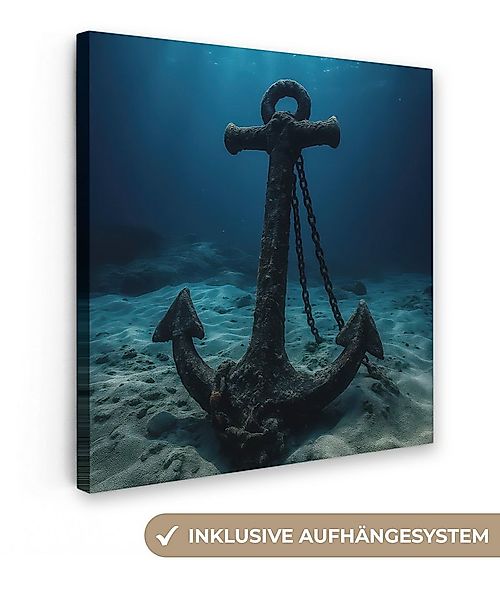 OneMillionCanvasses® Leinwandbild Anker - Eisen - Meeresboden - Sand, Fotod günstig online kaufen
