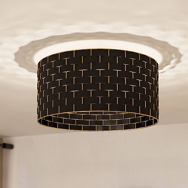 Deckenleuchte Marasales aus Textil schwarz/messing günstig online kaufen