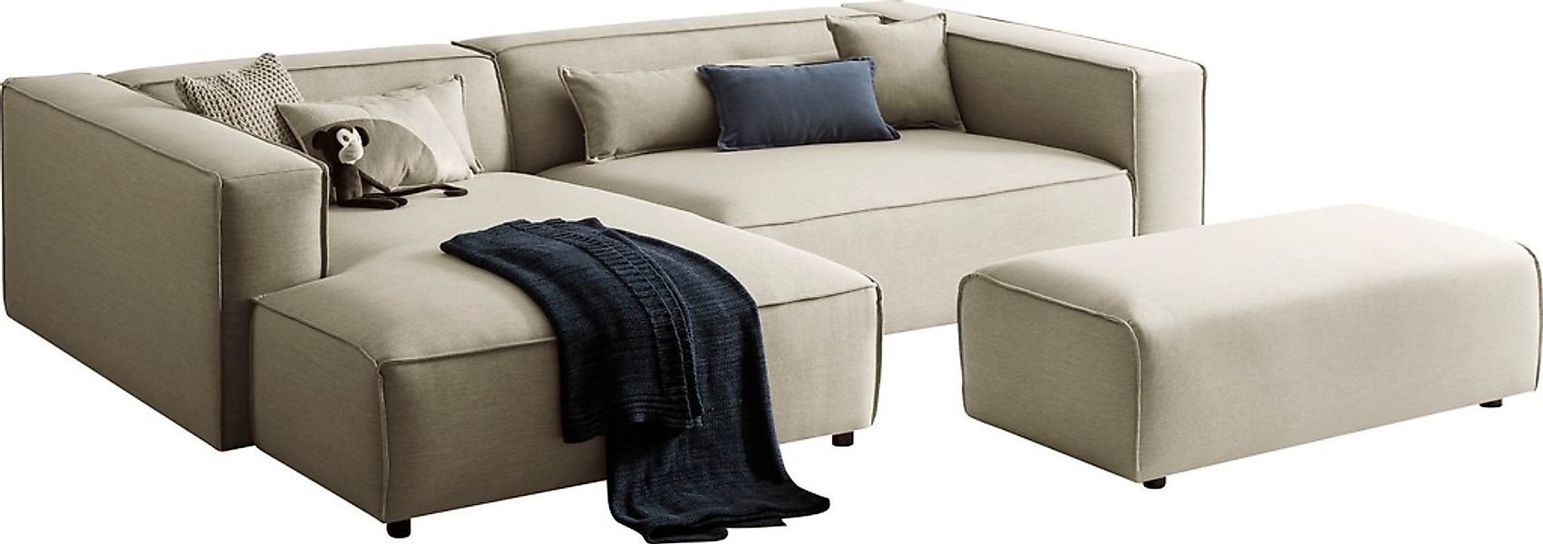 LeGer Home by Lena Gercke Ecksofa "PIARA XXL, L-Form, Schlaffunktion, Cord, günstig online kaufen