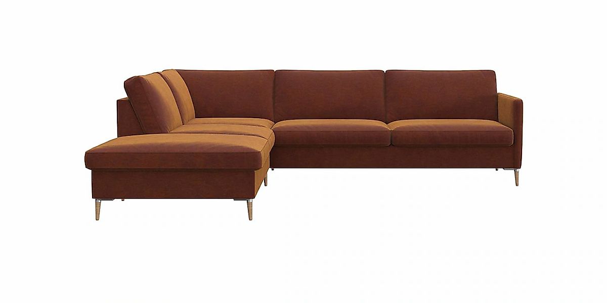 FLEXLUX Ecksofa "Fiore, L-Form" schmale Armlehnen, Kaltschaum, Füße Alu+ Ei günstig online kaufen