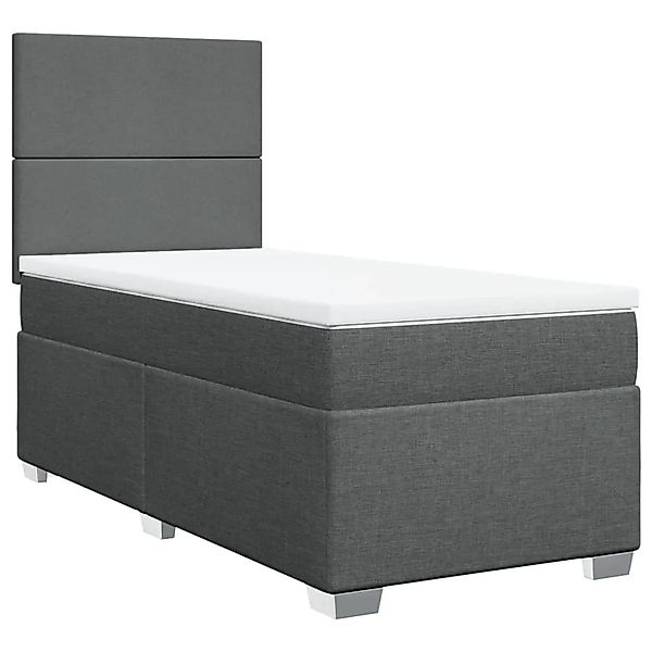 vidaXL Boxspringbett mit Matratze Dunkelgrau 90x200 cm Stoff 3290365 günstig online kaufen