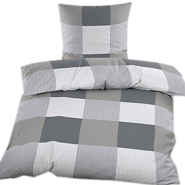 KH-Haushaltshandel Bettwäsche Seersucker Bettwäsche 135x200 +80x80cm, günstig online kaufen
