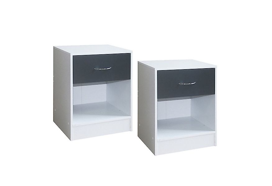 HTI-Living Nachtschrank Nachtschrank 2er Set Thekla Weiß/Grau (Set, 2-St., günstig online kaufen