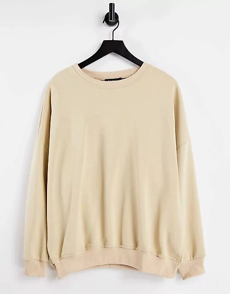 NaaNaa – Oversize-Sweatshirt in Stein-Weiß günstig online kaufen