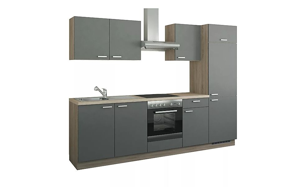 Küchenzeile mit Elektrogeräten - grau - 270 cm - Küchen > Küchenblöcke mit günstig online kaufen