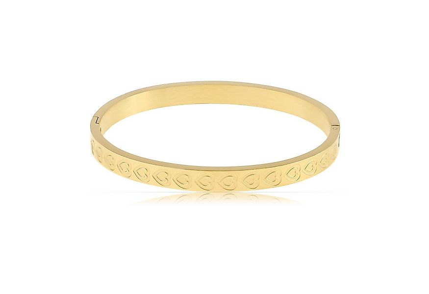 Made by Nami Armreif Damen Gold mit eingravierten Herzen aus Chirurgischer günstig online kaufen