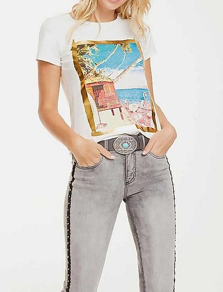 heine Rundhalsshirt LINEA TESINI Damen Designer-Druckshirt, ecru-bedruckt günstig online kaufen