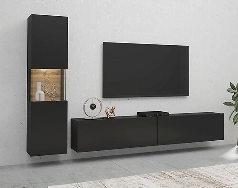 INOSIGN Wohnwand »Ava, Wohnzimmer-Set hängend/stehend montierbar, Vitrine, günstig online kaufen