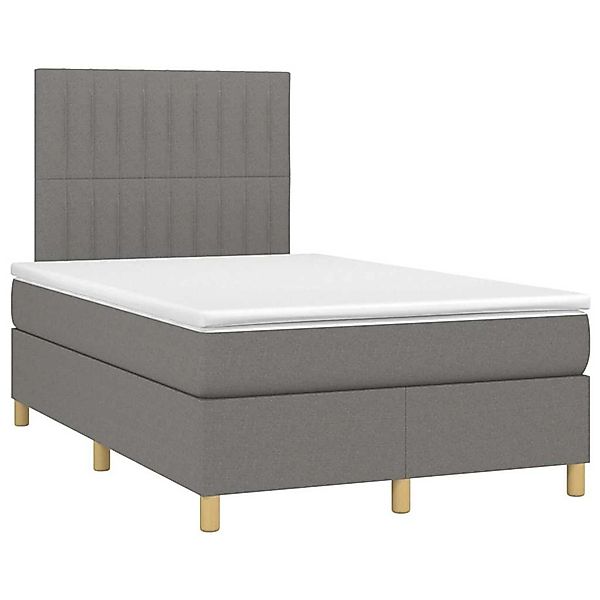 vidaXL Boxspringbett mit Matratze Dunkelgrau 120x190 cm Stoff 3269945 günstig online kaufen
