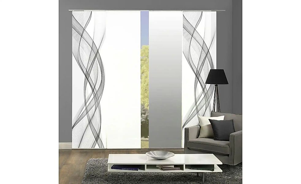 HOME WOHNIDEEN Schiebegardine "FERROLA" Klettband 4 Stk. tlg. HxB: 245x60, günstig online kaufen