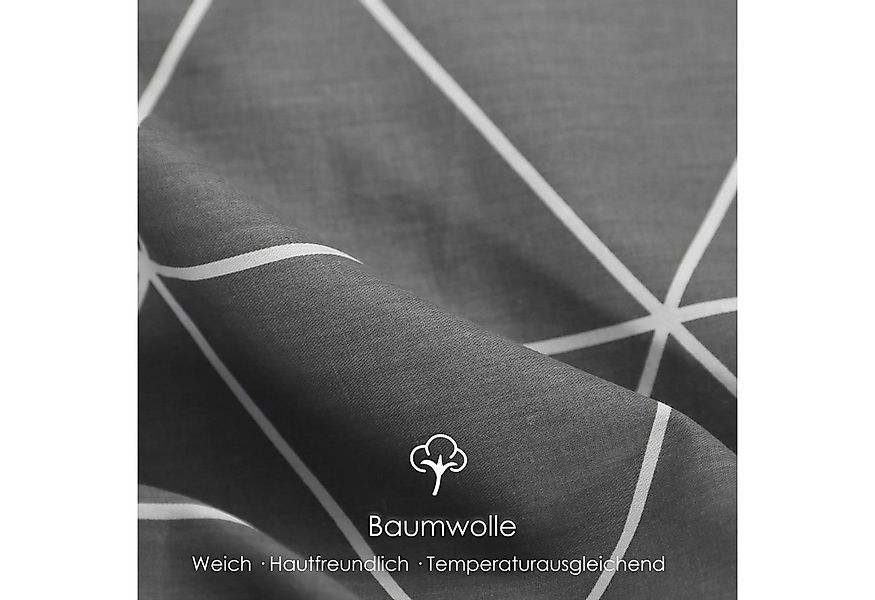 KEAYOO Bettwäsche Geometrisches Muster Bettwäsche, 4 teilig, Grau Bettwäsch günstig online kaufen