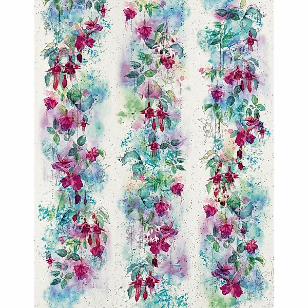 Marburg Vliestapete Blumen Crushed-Optik Modern 270 cm x 210 cm Weiß günstig online kaufen