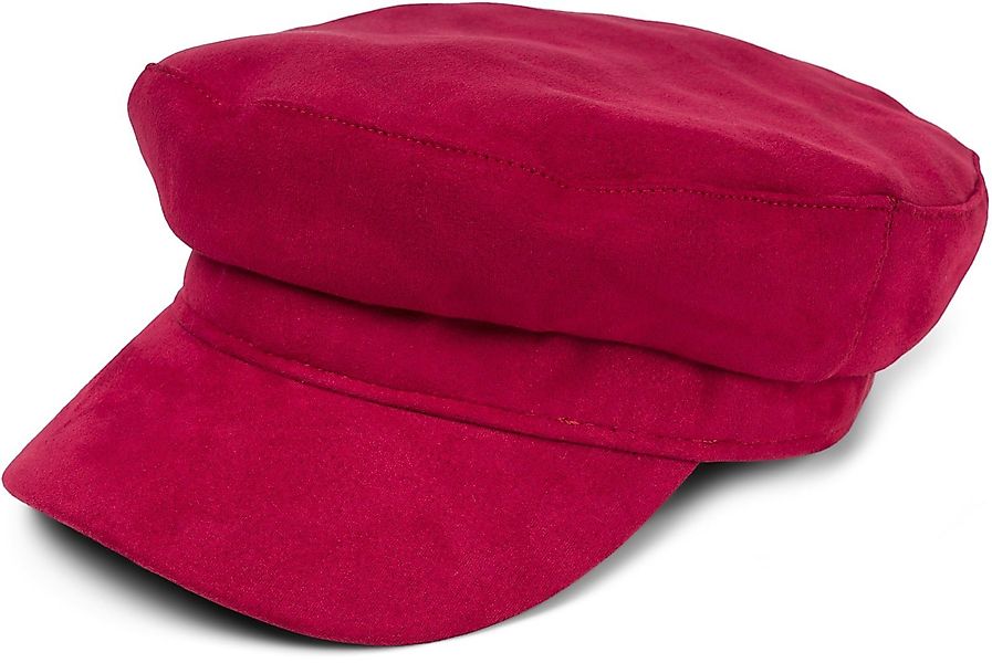 styleBREAKER Ballonmütze Ballonmütze Einfarbig Veloursleder Optik günstig online kaufen