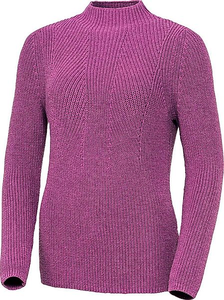 Emilia Parker Stehkragenpullover mit effektvollem Patentstrick günstig online kaufen