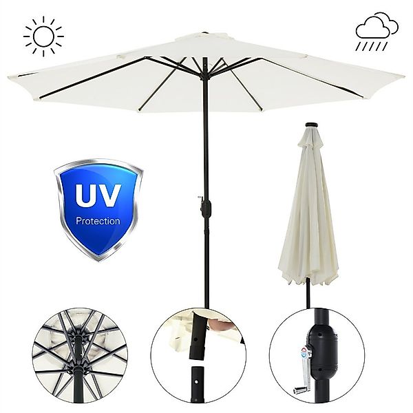Feel2Home Sonnenschirm Sonnenschirm Marktschirm Ø3m LED günstig online kaufen