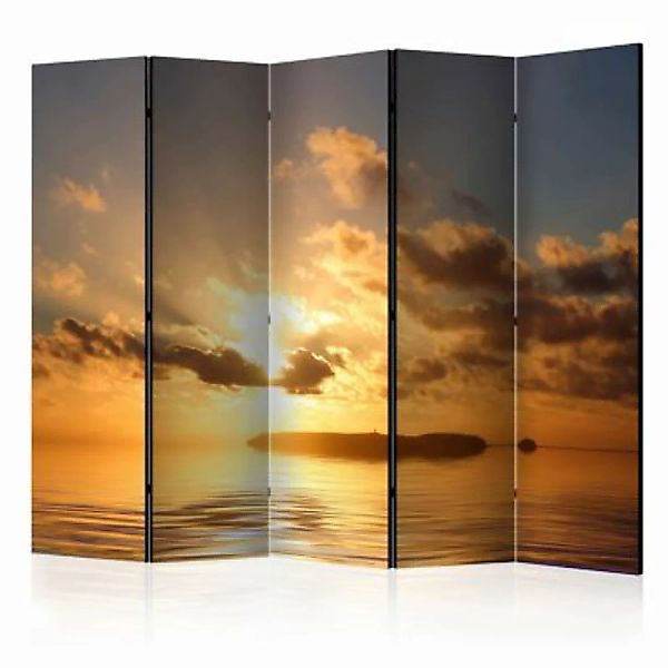 artgeist Paravent sea - sunset II [Room Dividers] orange-kombi Gr. 225 x 17 günstig online kaufen