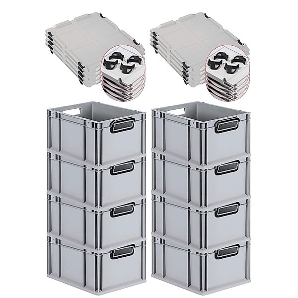 PROREGAL SuperSparSet 8x Eurobox Nextgen Color Mit Auflagedeckel HxBxT 22x3 günstig online kaufen