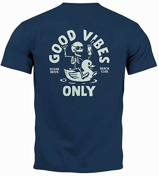 Neverless Print-Shirt Herren T-Shirt Backprint Good Vibes Only Quitsche-Ent günstig online kaufen