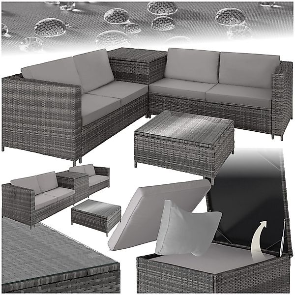 tectake Loungeset Rattan Lounge, (Set, 5-tlg), günstig online kaufen