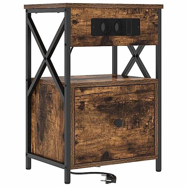 vidaXL Nachttisch Räuchereiche 40 x 31 x 60 cm Holzwerkstoff 859494 günstig online kaufen