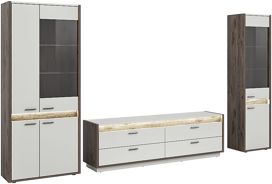 xonox.home Wohnwand Falcona, (3tlg. Set bestehend günstig online kaufen